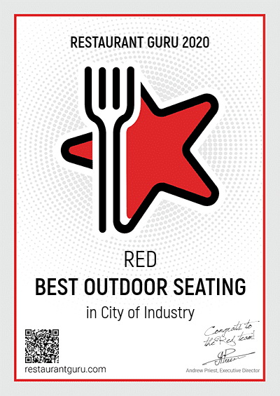 Award Certificate: Red Best Outdoor Seating in City or Industry
